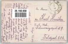 sign. Jandl Junge Frau im Trachtenkleid in einer bunten sommerlichen Landschaft Tracht Polen 1916 Künstlerkarte