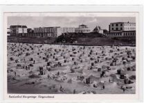 Wangerooge mit Burgenstrand gelaufen, mit Marke und Stempel, Datum nicht lesbar. Gute Erhaltung.