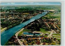 24768 W2370 Rendsburg - Nord-Ostsee-Kanal Brücke Badesee Fliegeraufnahme