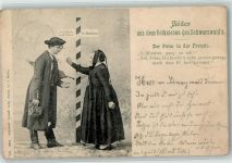 Volksleben des Schwarzwalds Der Peter in der Fremde Wegweiser Tracht Volksleben Schwarzwald 1899 Gebrauchsspuren