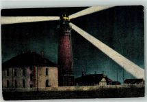 27498 W2192 Helgoland - Leuchtturm Nachtaufnahme