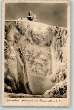 Schmiedeberg i Rsgb Kowary 1938 Foto AK Schneegrubenbaude Winter