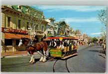 Anaheim Foto AK Pferdestraßenbahn Main Street Disneyland