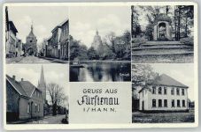 49584 W4557 Fürstenau b Bramsche, Hase - Große Straße, Kirche, Schloß, Ehrenmal, Mittelschule