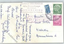 65391 W6223 Espenschied - Landpoststempel Gasthaus Pension Am Sonnenhang Notopfer