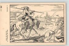 Künstlerkarte Auch ein Totentanz Skelett Ackermann Kunstverlag 218