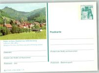 37412 W3429 Sieber Ganzsache Panorama des Ortes mit St. Benediktus Kirche