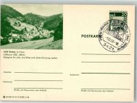 37412 W3429 Sieber Ganzsache Panorama des Ortes mit St. Benediktus-Kirche