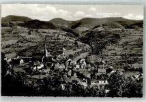 77784 W7617 Oberharmersbach Foto AK Panorama des Ortes mit der St. Gallus Kirche und Brandenkopf