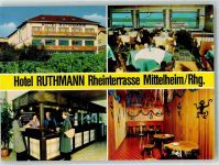 65375 W6227 Mittelheim , Rheingau Foto AK Hotel Ruthmann Rheinterrasse