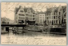Gand Gent 1904 Foto AK Pont aux herbes