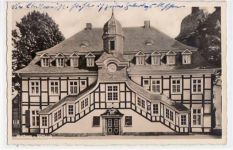 Rietberg mit Rathaus gelaufen, mit Marke und Stempel von 1943. Gute Erhaltung.