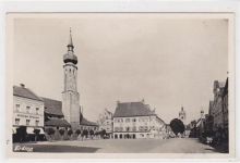 Erding. Stadtplatz Erdinger Anzeiger Kirche. Karte beschrieben Vorder-und Rückseite leicht fleckig, sonst gut erhalten