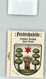 10115 W1000 Friedrichsfelde Vignette Wappen Kaffee Hag Nr. 7 ca. 1920-1940 Getreidegarbe Roter Stern