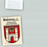 91781 W8832 Weißenburg i Bay Vignette Wappen Kaffee Hag Nr. 76 ca. 1920-1940 Burg Zinnentürme
