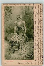 Liebe im Galopp, Amor , Blumenkarre , Verlag Ackermann Nr. 967 AK Zatzka, H. 1901