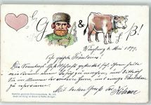 Bilderrätselpostkarte Nr. 303 Rätsel 1900 Lithographie / Künstlerkarte