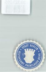 10115 O1020 Prenzlauer Berg Siegelmarke Bezirksamt Wappen Blau Weiß