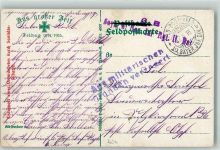 Feld-Postexp. 10. Bayr. Inf. Div. Aus militärischen Gründen verzögert Feldpoststempel WK I 1916