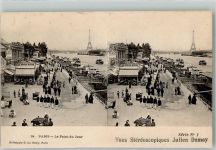 Paris Leim löst sich Eifelturm Promenade Stereokarte Gebrauchsspuren