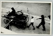 Kutsche Fahne Friedhof Privatfoto AK
