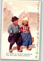 Tracht Hollandkinder B.K.W. I. 569-5 Holzschuh 1911