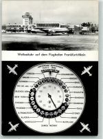 W6000 Frankfurt am Main Weltzeituhr Propellermaschine Terminal Flughafen