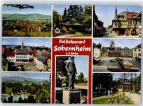 55566 W6553 Sobernheim - Marktplatz Autos Felke Denkmal