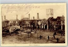 Neidenburg Nidzica 1916 - Feldpost WK I Marktplatz Ruinen