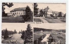 Mühlhausen mit 4 Abbildungen des Landeskrankenhauses Pfafferode gelaufen, Marke entfernt, handschriftliches Datum von 1962, rückseitiger Stempel: Mühlhausen - Pfafferode. Gute Erhaltung.