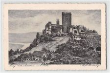 Künstlerkarte Hattingen-Blankenstein an der Ruhr. Blick auf die Burg gelaufen. Gute Erhaltung.