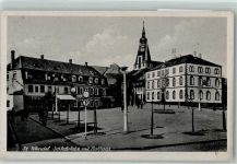 66606 W6690 St. Wendel , Saar - Schloßplatz Rathaus Parkverbotsschild Brunnen
