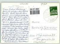 87466 W8967 Oy Gebrauchsspuren Gasthaus Rössle Kirche Kriegerdenkmal Haus mit Lüftlmalerei
