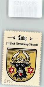 19386 O2860 Lübz - Vignette Wappen Freistaat Mecklenburg Schwerin
