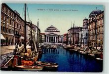 34100 Trieste / Triest / Trst - Canal Grande u. Kirche S. Antonio Segelboot