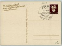 W5000 Köln Stadt Sonderstempel Karneval 1939 Festpostkarte Privatganzsache