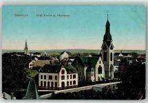66740 W6630 Saarlouis 1915 - Ev. Kirche mit Pfarrhaus