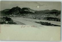 53639 W5330 Siebengebirge Mondschein Drachenfels