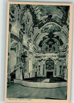 94486 W8353 Osterhofen , Niederbay - Stiftskirche Blick vom Chor Lehr Erziehungs Institut der Englischen Fräulein Damenstift ehemaliges Prämonstratenser Kloster
