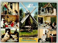 49477 W4530 Ibbenbüren Werbe AK Sommerrodelbahn Märchenwald Dornröschen Schneewittchen und die sieben Zwerge Der Wolf und die sieben Geißlein Hänsel und Gretel Windmühle Bremer Stadtmusikanten Aschenbrödel
