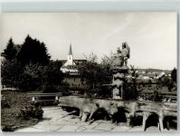 78136 W7745 Schonach im Schwarzwald FOTO KEINE AK Kirche Brunnen Holz Figuren Ort handschriftlich Foto Original aus Archiv eines Ansichtskartenverlags