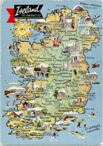 Dublin 1961 Foto AK Landkarte Irland