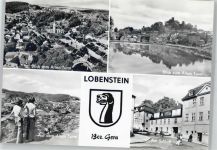 07356 O6850 Lobenstein , Thür - Auf dem Alten Turm, Am Schloß, Wappen, Blick zum und vom Alten Turm, Stempel Marktfest 1981