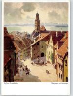 88662 W7770 Überlingen , Bodensee - Künstlerkarte (Stadelhofer), Ortspartie