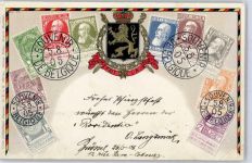 Belgien Briefmarkenabbildung 1905 Prägedruck