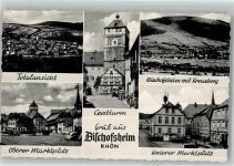 97653 W8743 Bischofsheim a d Rhön Foto AK Oberer und Unterer Marktplatz Centturm