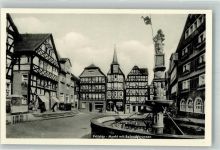 34560 W3580 Fritzlar - Markt mit Rolandsbrunnen