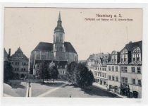 Naumburg a.S. mit Marktplatz, Rathaus und St. Wenzels-Kirche gelaufen von 1926. Gute Erhaltung.