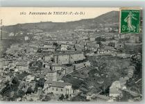 63300 Thiers Foto AK Panorama Briefmarke Bildseite