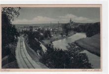 Penig mit Blick von der Köbe gelaufen von 1929. Gute Erhaltung.